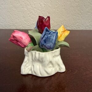 Vintage Aynsley England “May Tulip” Hand Molded Painted Bone China Figurine #876